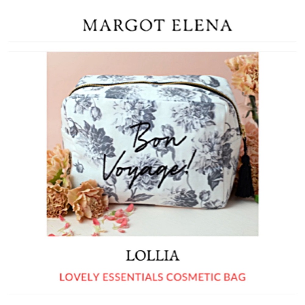 🆕 LOLLIA MARGOT ELENA Floral Cosmetic Toiletry Bag Lovely Essentials Bon Voyage